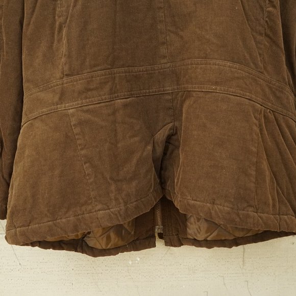 Ladies Lane Crawford 2X Medium Weight Brown Corduroy Jacket Quilted Lining - Picture 8 of 9